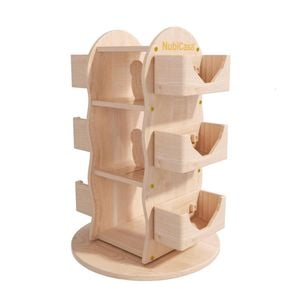 Nubicasa Revolving Solid Wooden Bookcase & 3-Tier Toy Organizer