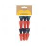 6Pc Rosewood Wooden Mini Sisal Carrots Guinea Pig Pet Activity Toy Red/Black