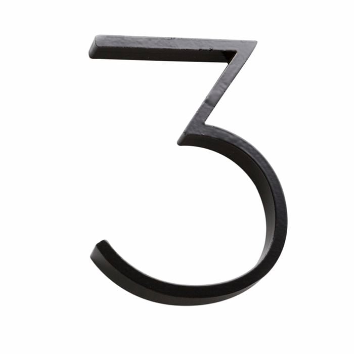 Sandleford 120mm Black Slimline House Number 3