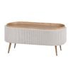 La Bella Cream Coffee Table Storage Ottoman - Corduroy Blanket Box Bench ESME