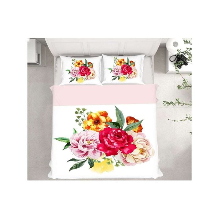 3D Bright Bouquet 35 Bed Pillowcases Quilt King Size