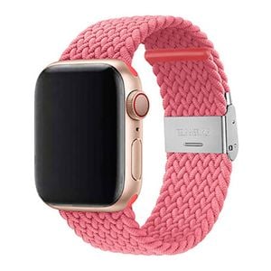 Nylon Elastic Watch Band Strap - For Apple iWatch 38mm 40mm 41mm [42mm Series 10] (Pink)