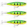 3x Rapala 13cm Precision Xtreme Pencil EXO Topwater Fishing Lures - Hot Peacock