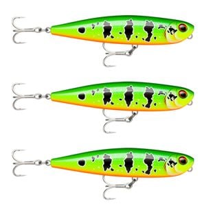 3x Rapala 13cm Precision Xtreme Pencil EXO Topwater Fishing Lures - Hot Peacock