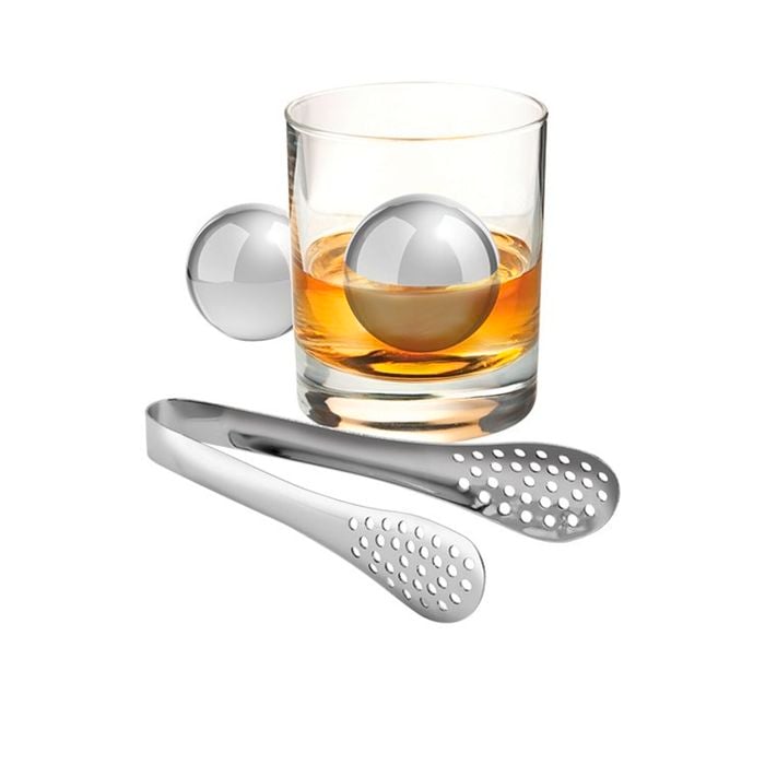 Avanti Stainless Steel Ice Ball and Tongs Set