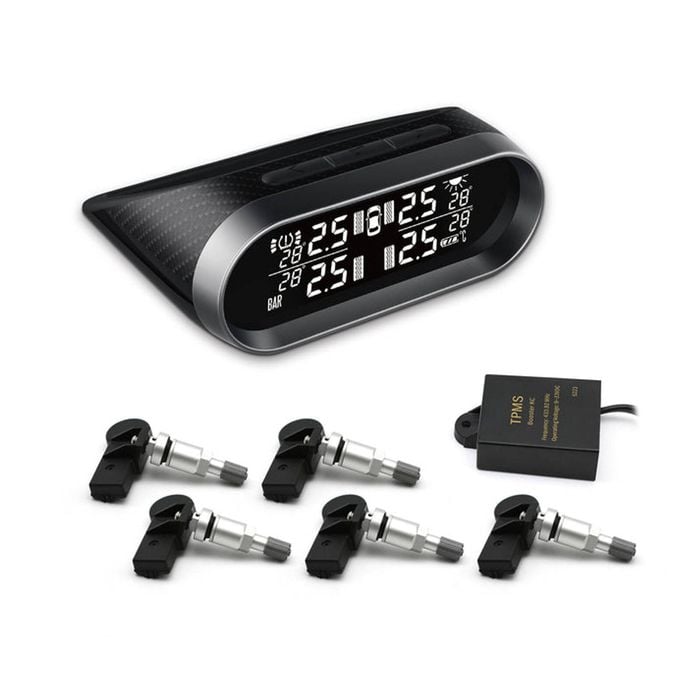 Promata Mata 2 Solar Tyre Pressure Monitor With Carbon Fiber Finish - 5 Internal Sensors - With Booster