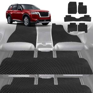 6D Diamond Car Floor Mats for Nissan Pathfinder 2013-2021-Ultimate Set-Black-Outback GT