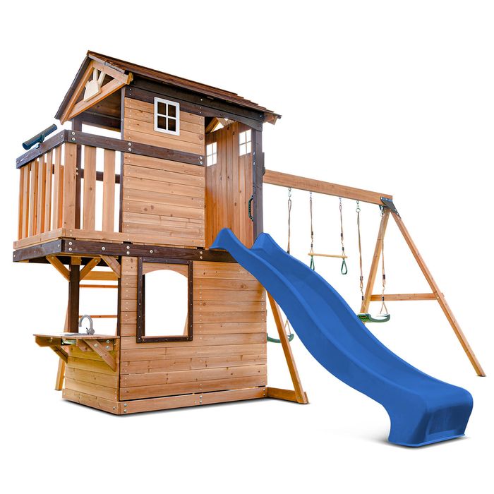Lifespan Kids Darlington Swing Set & Play Centre with 2.2m Blue Slide 
