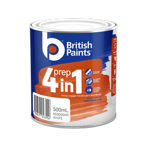 British Paints 500ml White Water Based 4 In 1 Prep Primer Sealer Undercoat