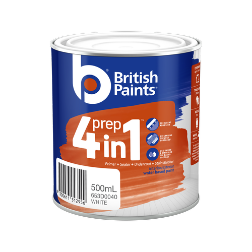 British Paints 500ml White Water Based 4 In 1 Prep Primer Sealer Undercoat Bunnings New Zealand