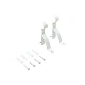 Windoware 16mm White Single Stayed Curtain Rod Bracket - 2 Pack
