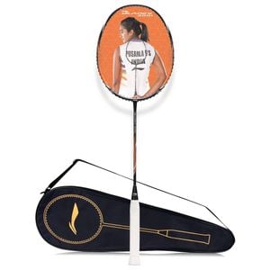 Li-Ning BladeX 200R Carbon Fibre Strung Badminton Racquet with Full Cover | Size: 4U (83gm) | Black-Orange