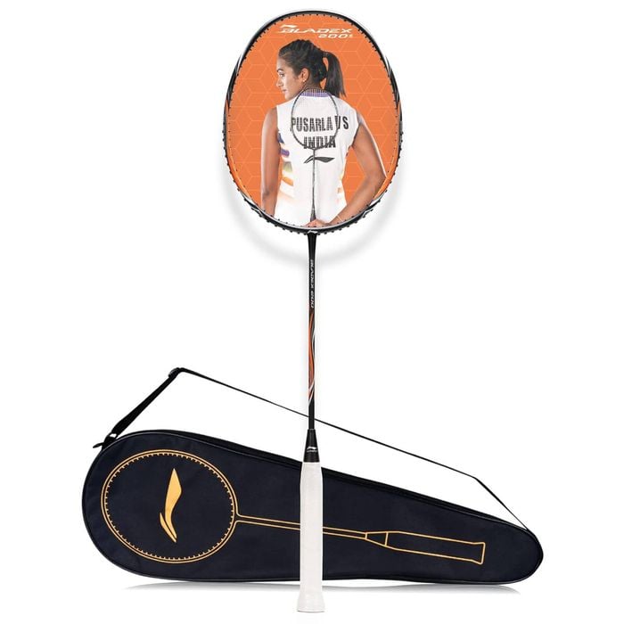 Li-Ning BladeX 200R Carbon Fibre Strung Badminton Racquet with Full Cover | Size: 4U (83gm) | Black-Orange