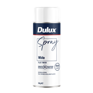 Dulux 340g White Flat Spray Paint