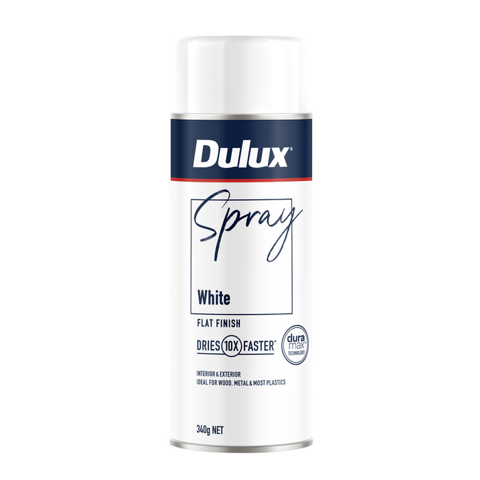 Dulux 340g White Flat Spray Paint