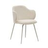 Yunia chair in beige wide seam corduroy with steel legs in a powder coated beige finish