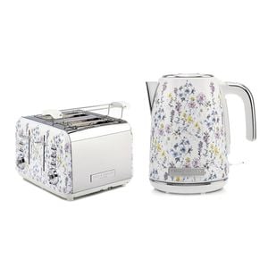Laura Ashley 1.7l Jug Electric Kettle And 4 Slice Toaster Combo Wild Meadow