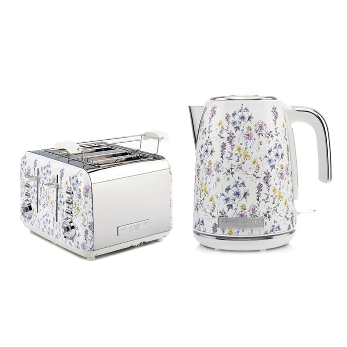 Laura Ashley 1.7l Jug Electric Kettle And 4 Slice Toaster Combo Wild Meadow