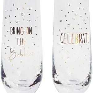 2pc Urban 16cm Celebrate Champagne Glass Drinking Cup - Gold