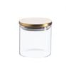 Argon Tableware Glass Storage Jar - Gold Lid - 550ml - Modern Round Scandi Organisation Container Glass Jar