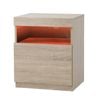 Oikiture Bedside Table LED Nightstand Natural