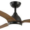 Fanforce Revo Smart DC Ceiling Fan LED Light Remote 52" ABS Blades Black/Teak