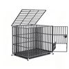 Bingopaw Heavy-Duty Dog Crate Sturdy Iron Pet Kennel with Rolling Wheels 117x84x86.5cm