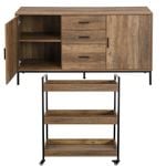 Cosmoliving Bronx Buffet Sideboard and Kitchen Trolley Bundle