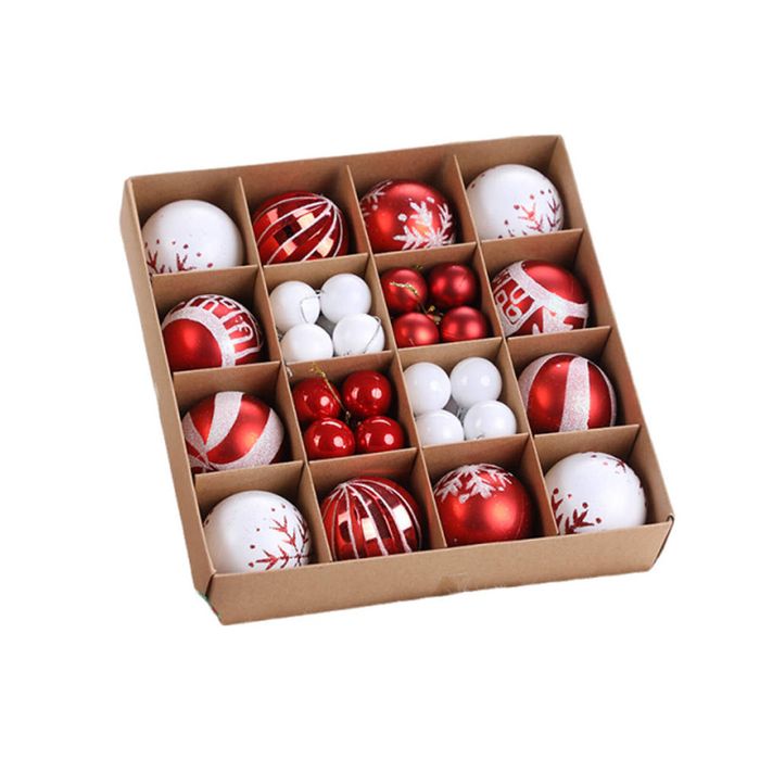 Catzon 44 Pcs Christmas Balls Colored Shatterproof Plastic Baubles for Xmas Party-Set6