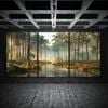 3pcs Forest Panoramic View Tall Trees and Water  Print 100% Australian Made 3 x 40x60cm (Metal Print)