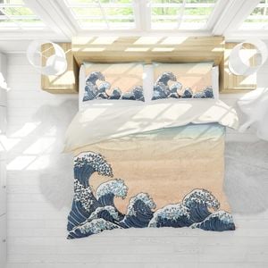 3D Abstract Blue Sea Waves Quilt Cover Set Bedding Set Pillowcases 174