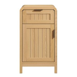 Design Square Aziel Wooden Nightstand Bedside Table Cabinet 1-Drawer 1-Door Oak