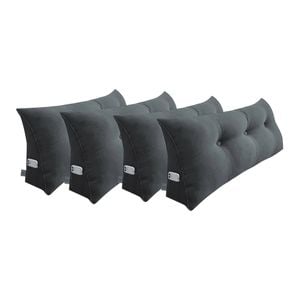 SOGA 4x 100cm Dark Grey Wedge Pillows
