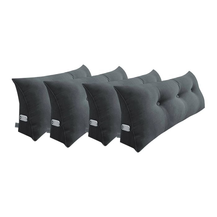 SOGA 4x 100cm Dark Grey Wedge Pillows