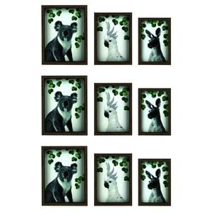 3x 3pc Frankie & Me Wooden Nested Picture Frame Home/Office Decor Medium Brown