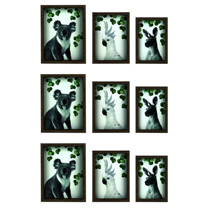 3x 3pc Frankie & Me Wooden Nested Picture Frame Home/Office Decor Medium Brown