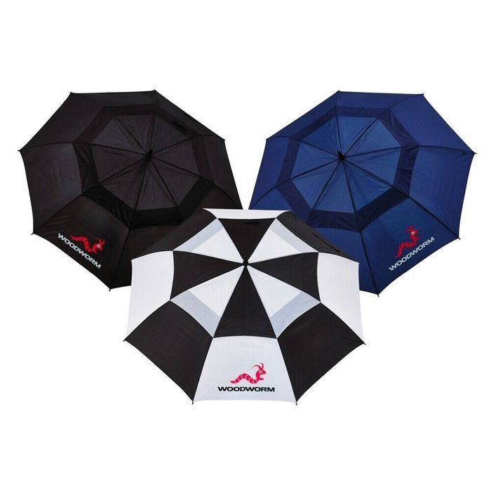 3x Woodworm 60" Premium Double Canopy Golf Umbrellas