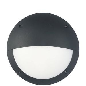 CLA Lighting Bulk Exterior LED Eyelid Black Bulkhead Light IP66 IK10 Black
