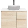 CIBO 750mm Coast Veneer Nordic Wall Hung Bathroom Vanity With Light Grey / White Countertop Basin