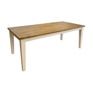 Leura Belle Rustic Rectangle 210Cm X 100Cm Indoor Timber Dining Table - Distressed White Honey top