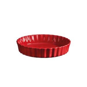 Emile Henry 24cm Ceramic Deep Tart Baking Dish Burgundy