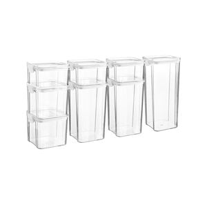 8 Piece Food Containers Set - 4 Sizes - White