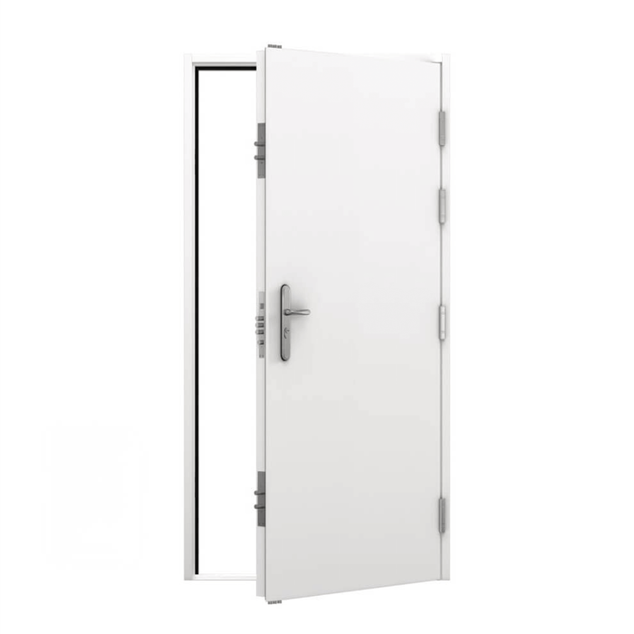 Lathams 2050 x 820 x 50 mm - RHO - Surfmist White Steel Security Door and Frame