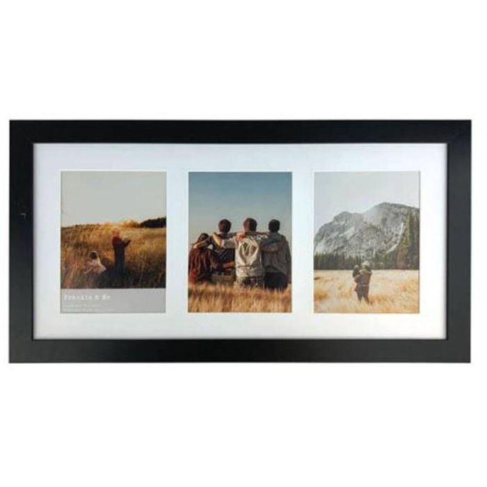 Frankie & Me Wooden Collage 6x8'' Triple Picture Frame Home/Office Decor Black