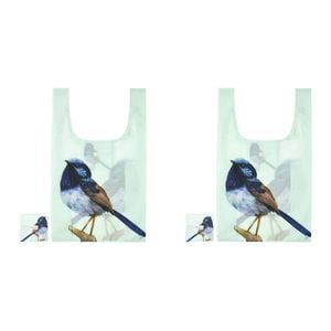 2PK Ashdene Plastic 64x36cm Modern Birds Wren Shopping Bag