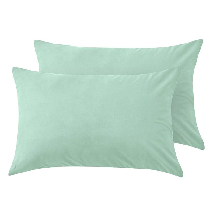 LINENOVA 2PCS 100% Cotton Pillow Cases Slip Cover Pillowcase - Sage Green Standard