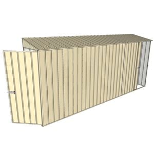 Build-a-Shed 0.8 x 4.5 x 2m Hinged Door Tunnel Shed With Single Sliding Side Door - Cream