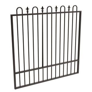 ProtectorAl 1201 - 1500mm x 1500mm Black Aluminium Garden Gate Loop and Spear with Mid Rail