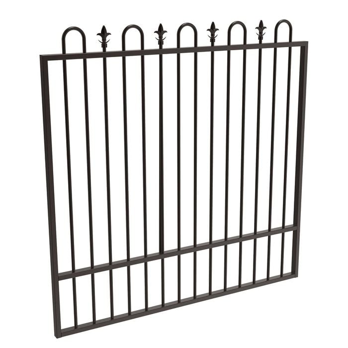 ProtectorAl 1201 - 1500mm x 1500mm Black Aluminium Garden Gate Loop and Spear with Mid Rail