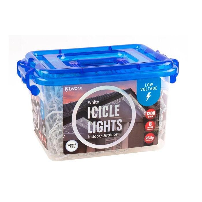 Lytworx Low Voltage White Icicle Lights Pk1200